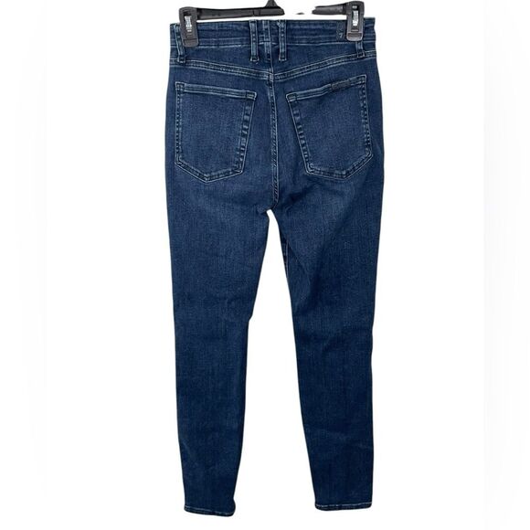 7 For All Mankind Portia High Rise Skinny Jeans Size 28 Button Fly Stretch Denim - Picture 4 of 13